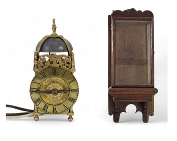 ENGLISH LANTERN CLOCK WITH CASE