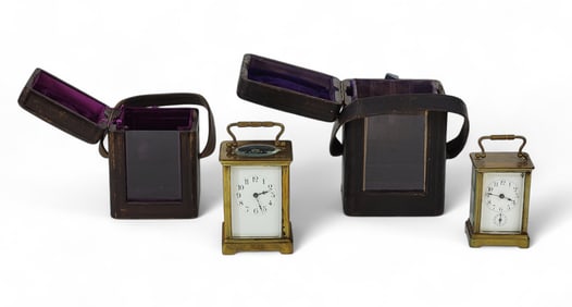 TWO CARRIAGE CLOCKS