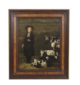PORTRAIT OF A MINISTER AND HIS COWS