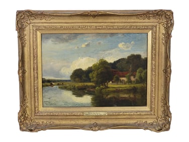 "ON THE STRUM, SUSSEX" BY THOMAS PYNE (BRITISH, 1843-1935)