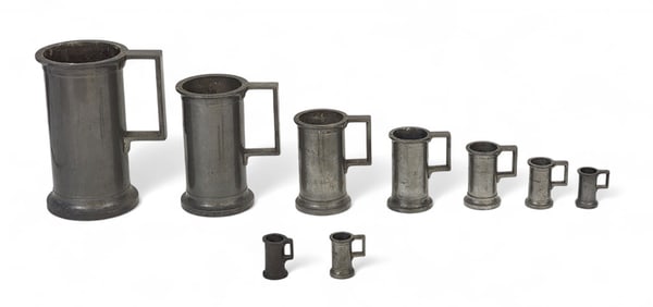COLLECTION OF PEWTER MEASURES