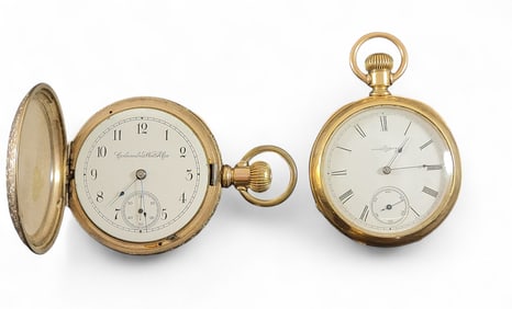 TWO COLUMBUS WATCH COMPANY POCKET WATCHES