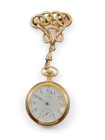 LADY'S GOLD OPEN-FACE POCKET WATCH