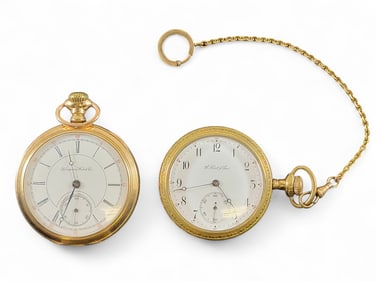 TWO GENTLEMAN'S OPEN-FACE POCKET WATCHES
