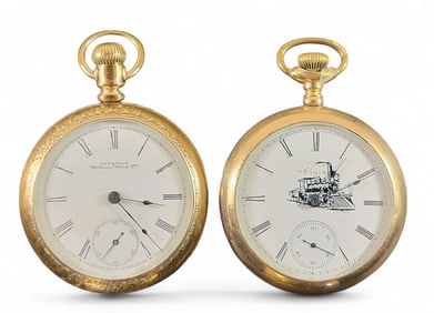 TWO GENTLEMAN'S OPEN-FACE POCKET WATCHES
