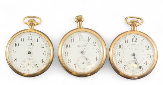 THREE OPEN-FACE POCKET WATCHES