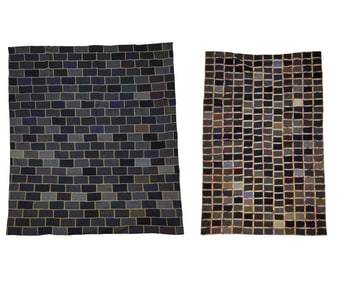 TWO PIECED AND EMBROIDERED QUILTS