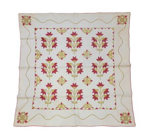 RICHLAND COUNTY, OHIO FLORAL APPLIQUE QUILT