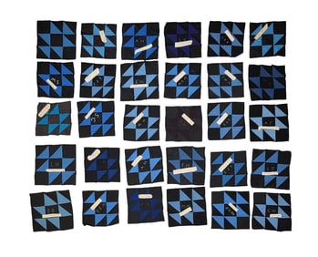 SIGNED HOLMES COUNTY AMISH QUILT PATCHES