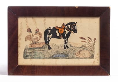 OHIO FOLK ART DRAWING OF A HORSE