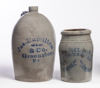 TWO PIECES OF JAMES HAMILTON STONEWARE