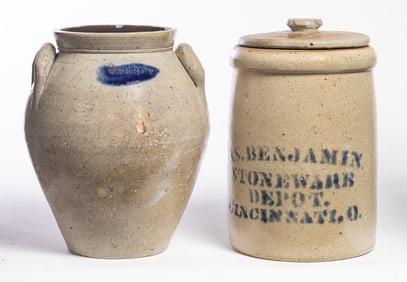 TWO PIECES OF OHIO STONEWARE