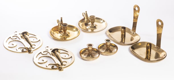 COLLECTION OF VIRGINIA METALCRAFTERS BRASS LIGHTING