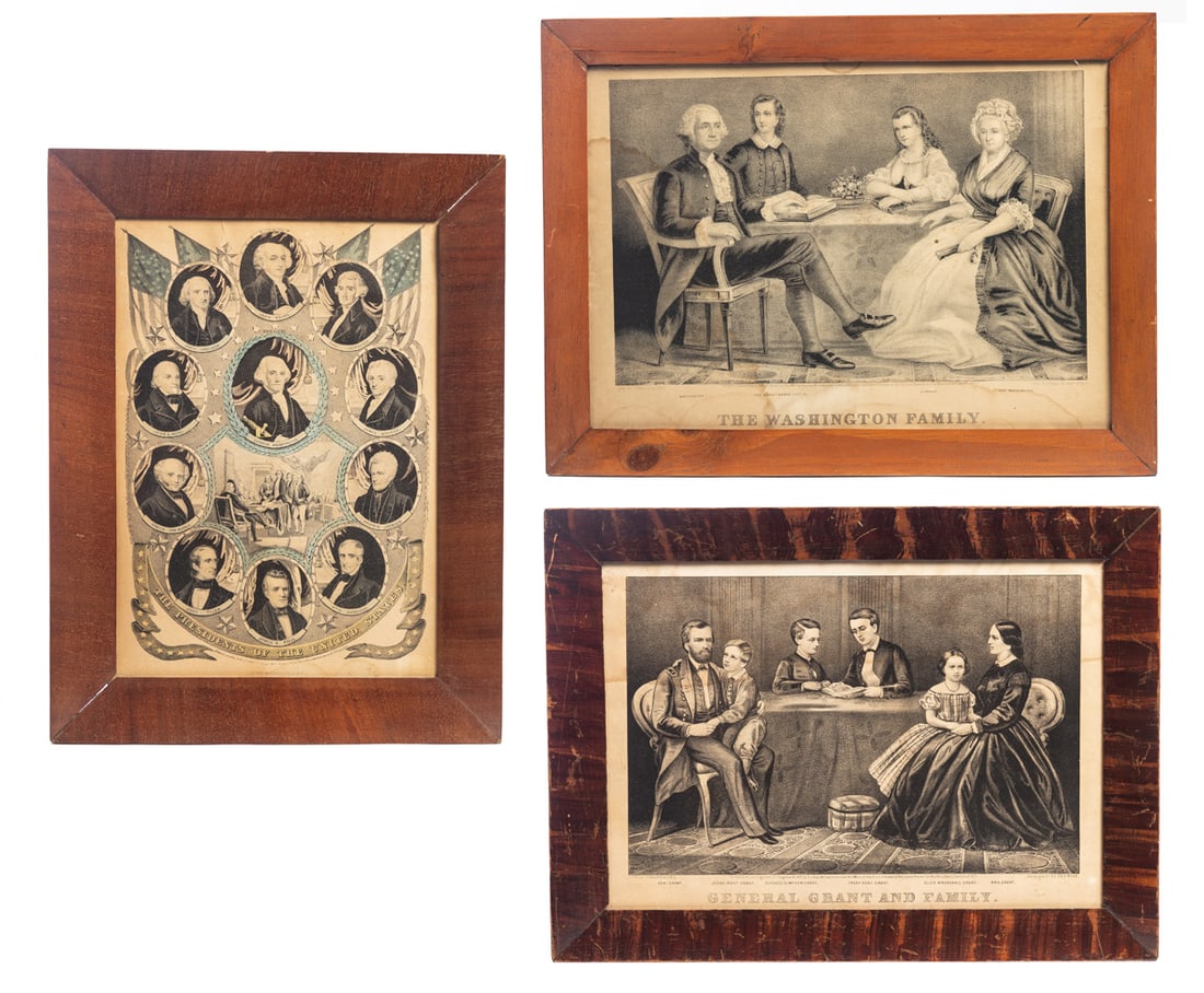 THREE PRESIDENTIAL CURRIER AND IVES PRINTS (1 of 10)