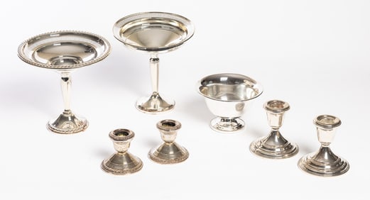 COLLECTION OF WEIGHTED STERLING SILVER