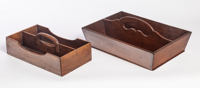 TWO CUTLERY TRAYS