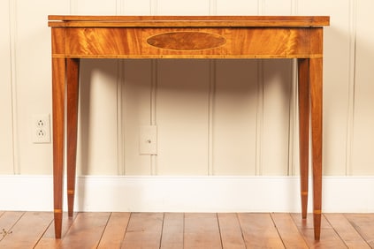 INLAID HEPPLEWHITE CARD TABLE