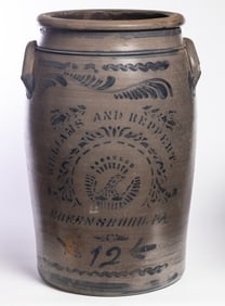 WILLIAMS AND REPPERT 12-GALLON STONEWARE JAR