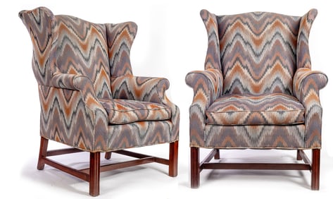 PAIR OF CHIPPENDALE EASY CHAIRS