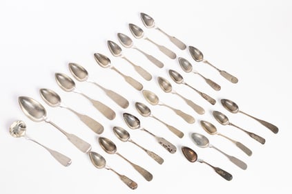 COLLECTION OF COIN SILVER SPOONS