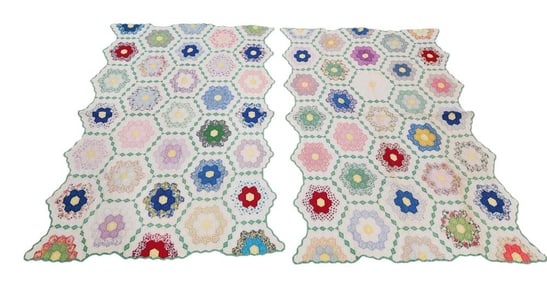 PAIR OF OHIO FLOWER GARDEN QUILTS