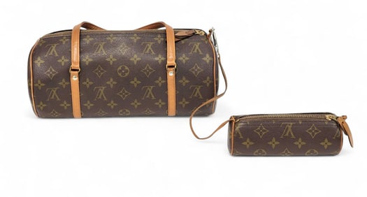VINTAGE LOUIS VUITTON MONOGRAM PAPILLON 30 AND MINI POUCH