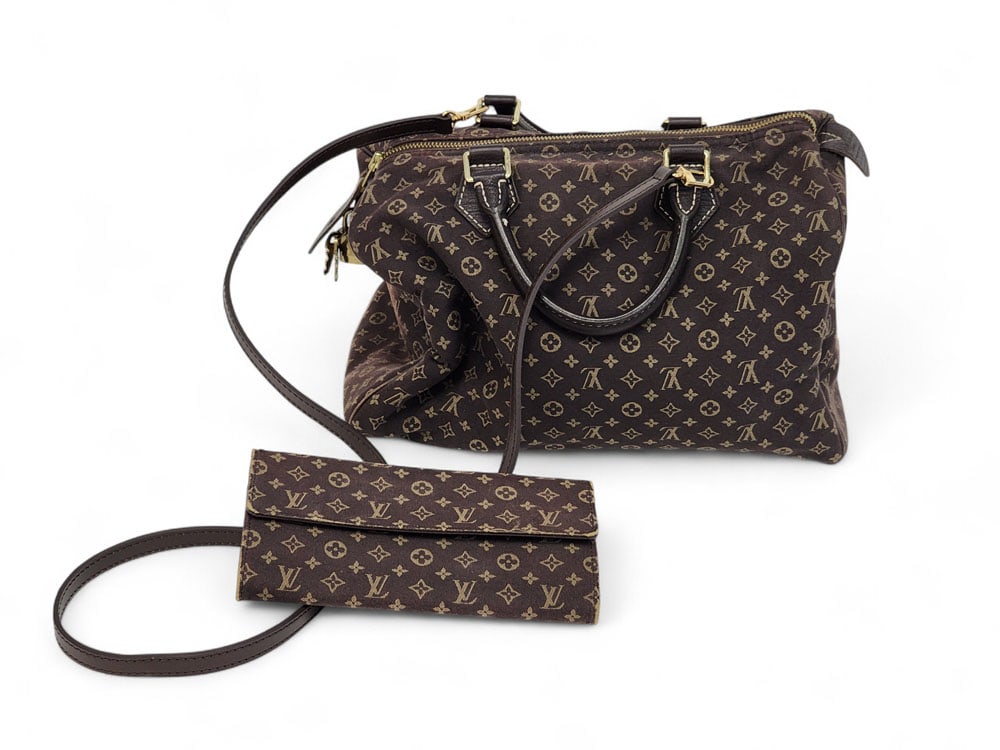 VINTAGE LOUIS VUITTON MONOGRAM MINI LIN SPEEDY BAG WITH MATCHING WALLET (1 of 6)