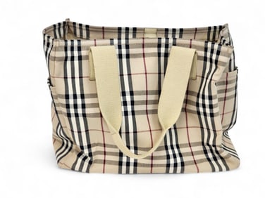 BURBERRY FOURRE TOUT CANVAS TOTE BAG