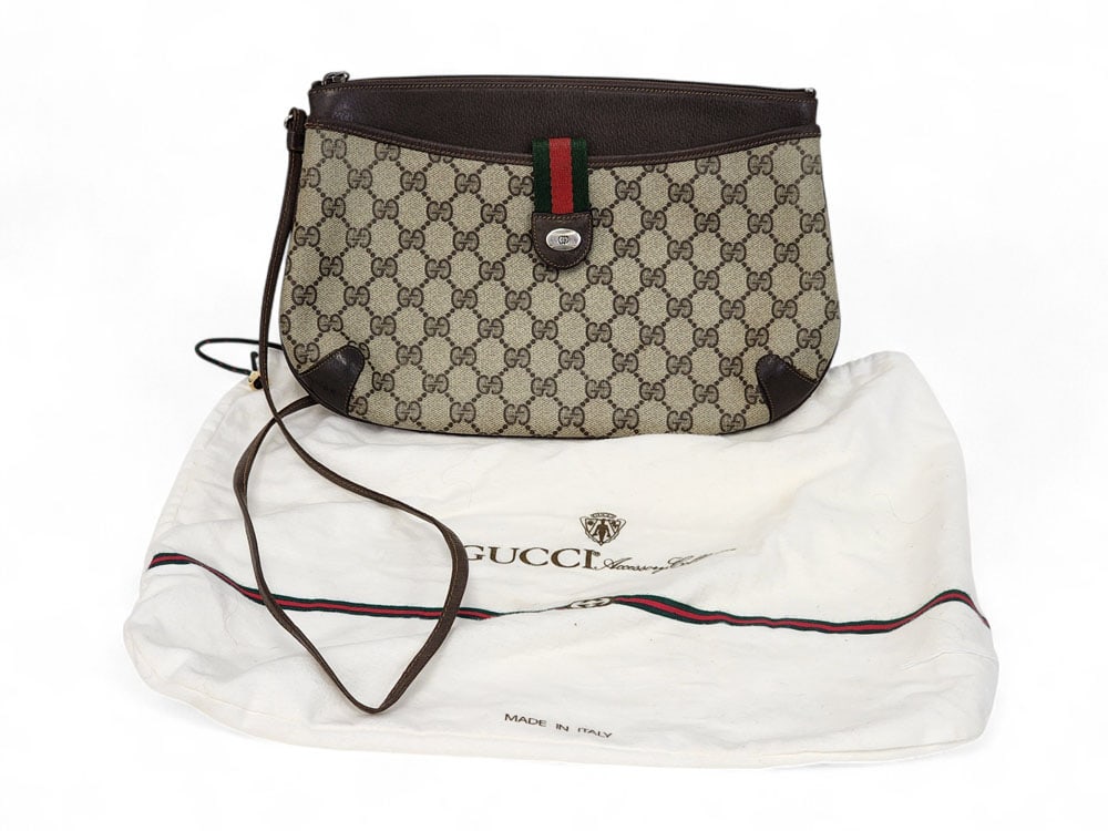 VINTAGE GUCCI GG LEATHER SHOULDER BAG (1 of 4)