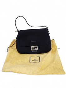 VINTAGE BLACK FENDI EVENING SHOULDER BAG