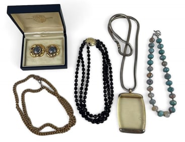 FIVE PIECES DESIGNER VINTAGE JEWELRY