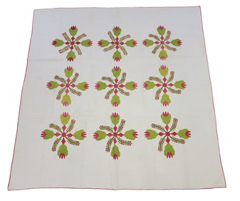 COXCOMB AND CURRANTS APPLIQUE QUILT