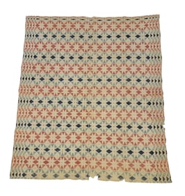 OVERSHOT COVERLET WITH EIGHT-POINT STAR MOTIF