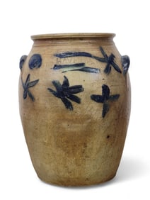 OHIO COBALT-DECORATED STONEWARE JAR