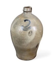 M.S. HARMON DECORATED STONEWARE JUG