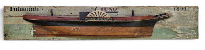 HALF HULL MODEL OF THE SIDEWHEELER JUNO