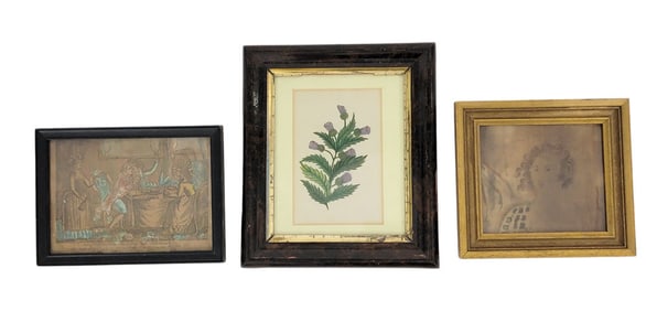 THREE SMALL FRAMED ITEMS