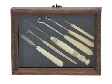 COLLECTION OF BONE-HANDLED TOOLS
