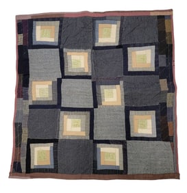 MENNONITE "LOG CABIN" CHILD'S QUILT
