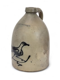 TWO-GALLON WHITE'S UTICA STONEWARE BIRD JUG