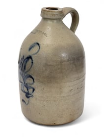 A.B. WHEELER & CO, BOSTON COBALT-DECORATED STONEWARE JUG