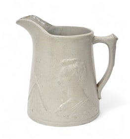 STONEWARE PITCHER WITH ABRAHAM LINCOLN