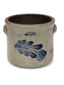 E.W. FARRINGTON & CO, ELMIRA DECORATED STONEWARE CROCK