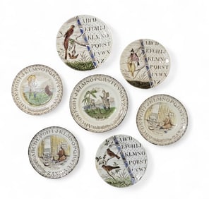 SEVEN CHILD'S ABC PLATES