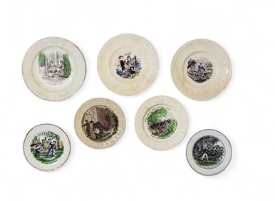 SEVEN CHILD'S ABC PLATES