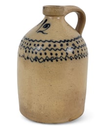 COBALT-DECORATED STONEWARE JUG