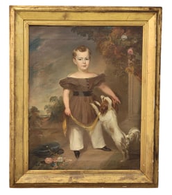 PORTRAIT OF A BOY AND HIS DOG