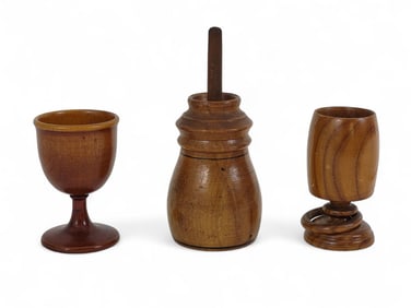 THREE PIECES OF TREENWARE