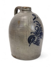 STONEWARE JUG WITH COBALT DECORATION