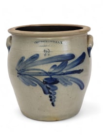 COWDEN & WILCOX, HARRISBURG COBALT-DECORATED STONEWARE CROCK